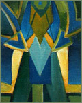 Kubistisk Karolin - oil on canvas 12x30 cm